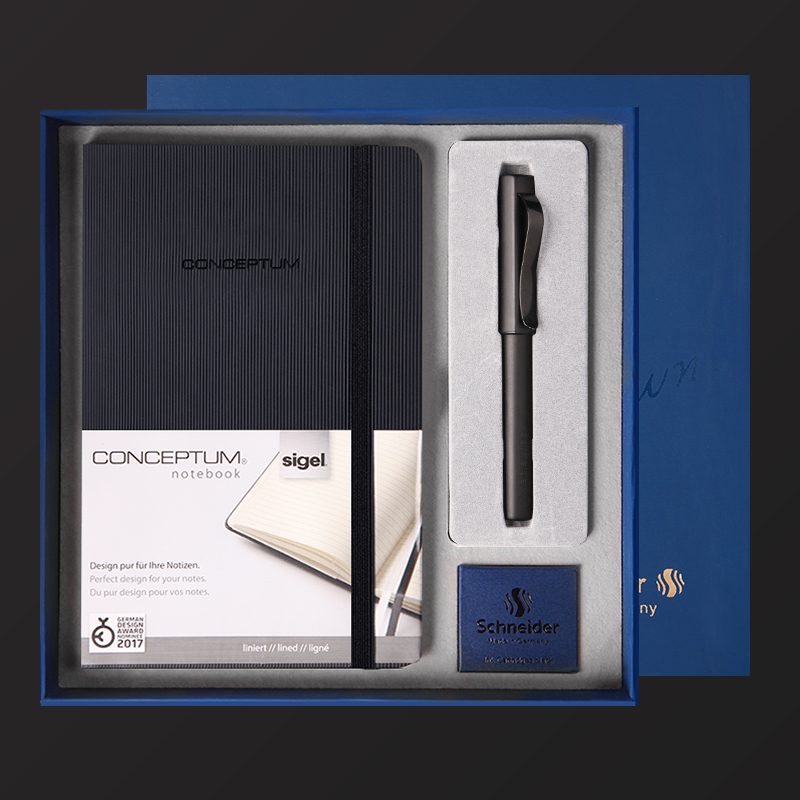 施耐德记事本高档送礼金属钢笔