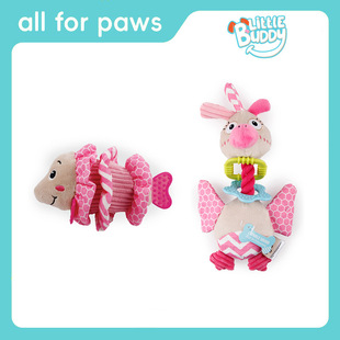 AFP牙胶毛绒发声狗玩具陪伴啃咬幼犬拔河安抚鱼互动巡回磨牙洁齿