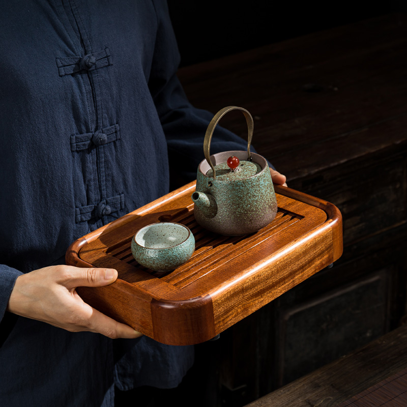 黑檀花梨木简易风一人储水式茶台