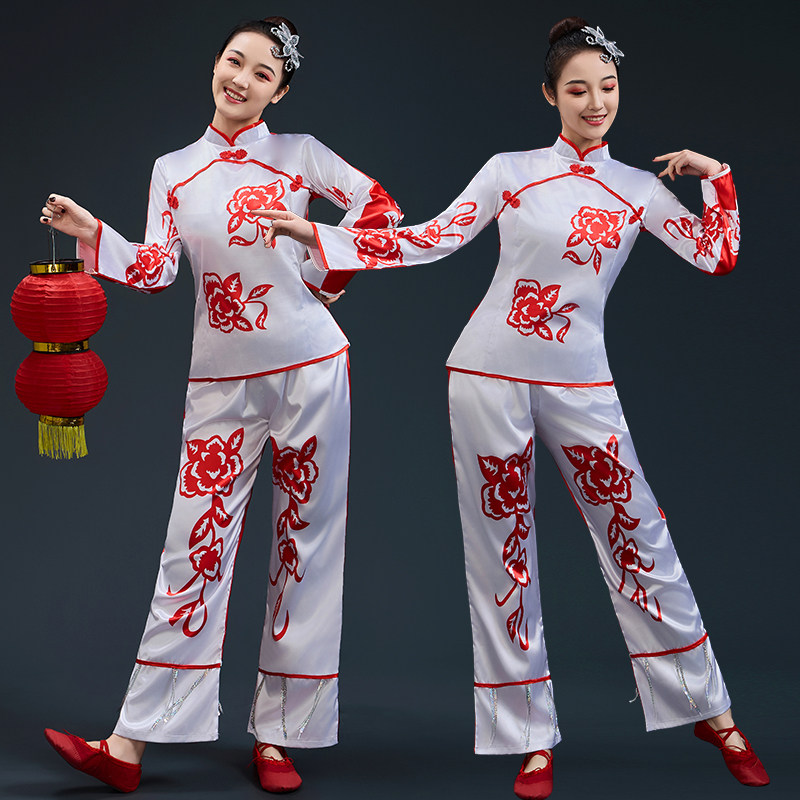 秧歌服演出服女新款剪纸姑娘服装灯笼舞喜庆开门红舞蹈服表演成人