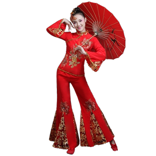 东北大秧歌服服装2026新款腰鼓服喜庆开门红扇子舞舞蹈服演出服女