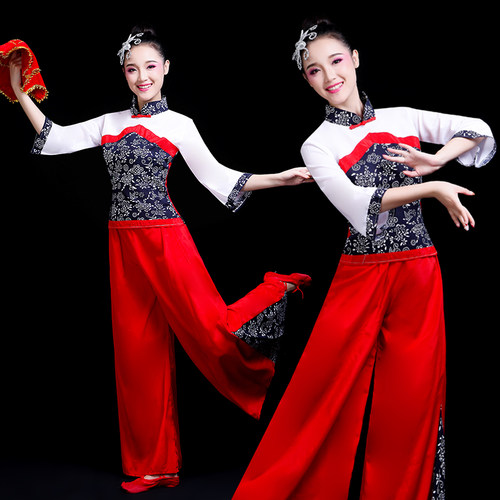 东北大秧歌服新款手绢舞蹈服装广场舞采茶女演出服套装二人转表演 - 封面