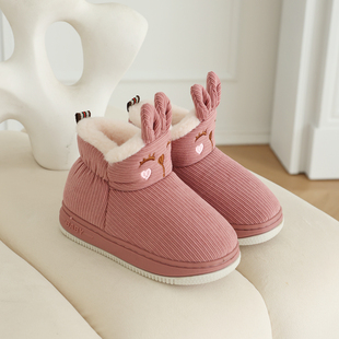 2025新款冬季儿童棉拖鞋男女童家居鞋防滑毛毛鞋厚底加绒保暖棉鞋