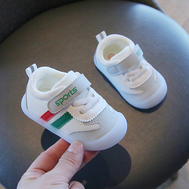 小溜宝学步鞋春季新款网面婴儿鞋0-2岁1男女童单鞋软底防滑宝宝鞋