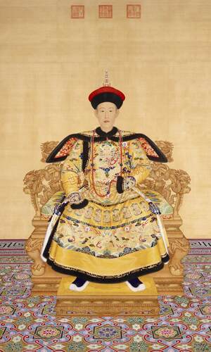 H7S清高宗乾隆弘历朝服龙袍坐像立轴年老高清电子版图片素材 - 封面