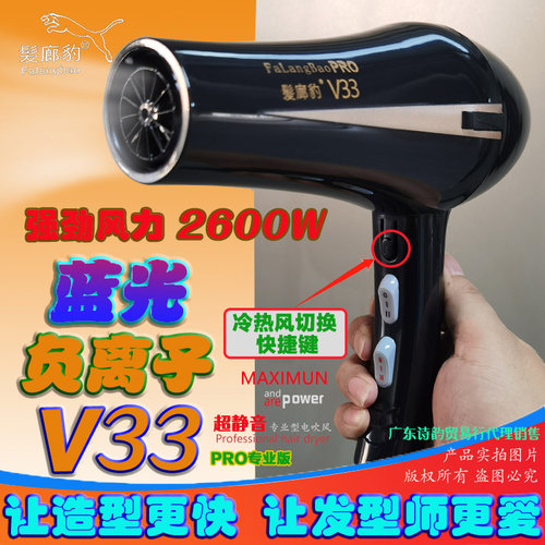 发廊豹V33大功率蓝光速干吹风机