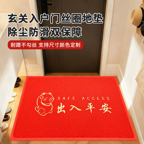 入户门地垫出入平安玄关进门口防滑专用丝圈家用脚踏垫定制红地毯