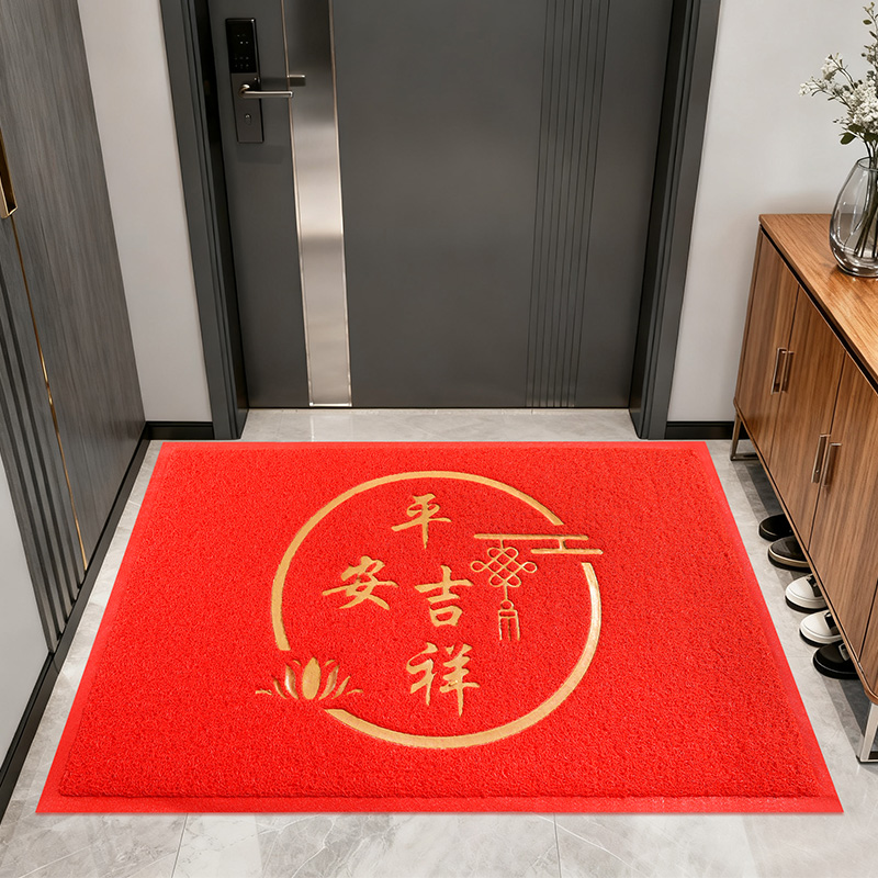 入户门地垫防滑进门口玄关家用脚踏垫出入平安pvc丝圈除尘红地毯