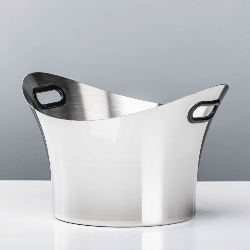 不锈钢冰桶家用啤酒香槟盆 网红创意大号红酒冰镇桶酒吧ktv冰酒盆