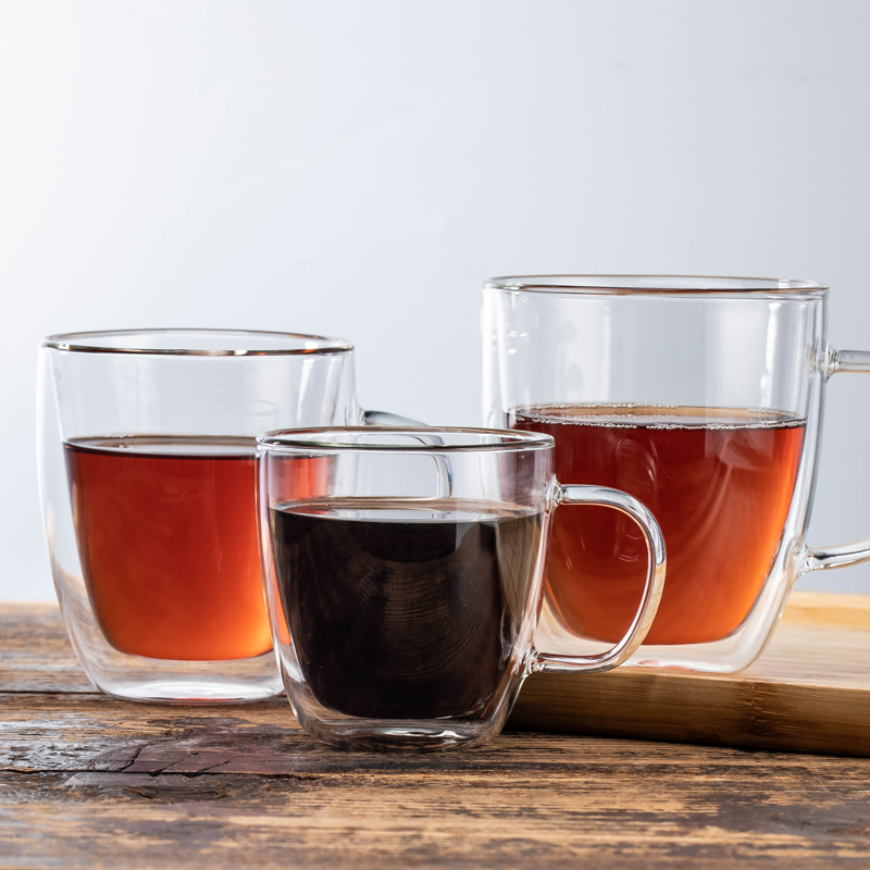 咖啡杯双层玻璃大号加热牛奶