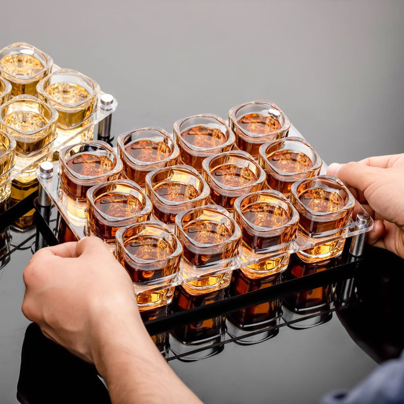 shot杯无铅玻璃家用加厚2两套装