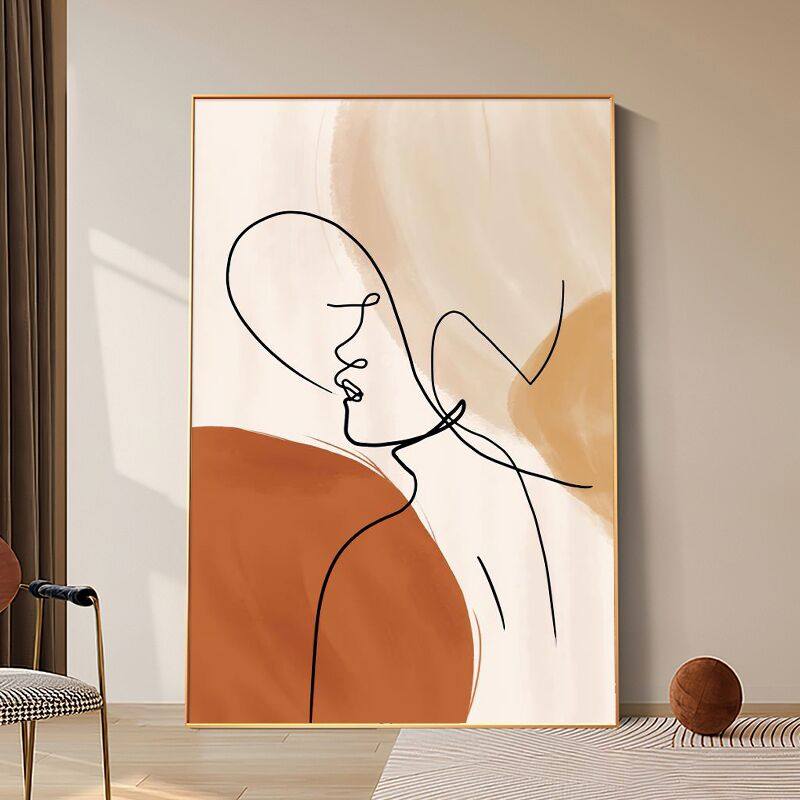 抽象人物线条小众艺术简约客厅玄关装饰挂画沙发背景墙大幅落地画,家居饰品,现代装饰画,淘宝优惠券,粉丝福利购,淘宝优惠卷