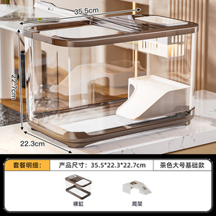 家用鱼缸乌龟缸观赏摆件高清水族箱透明金鱼缸客厅阳台小型生态缸