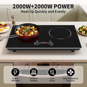 wabk双灶双头电磁炉110v美规厨房电器台式 家用电磁加热 嵌入式