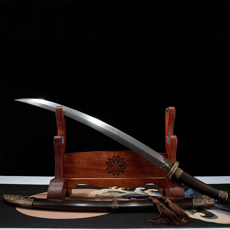 蒙古刀锻打弯刀影视兵器镇宅冷兵器龙泉市摆设刀剑一体刀 未开刃