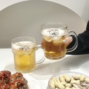 原创小猫扎啤杯玻璃杯子