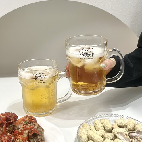 原创小猫扎啤杯玻璃杯子