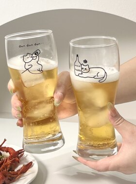 原创小猫扎啤杯玻璃杯
