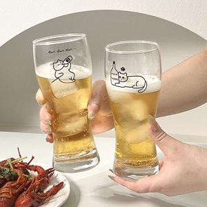 原创小猫扎啤杯玻璃杯