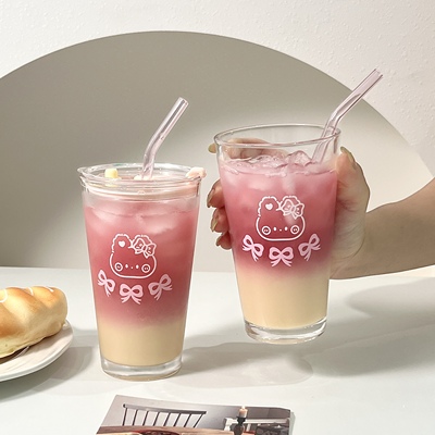 原创小猫吸管杯可爱少女心水杯