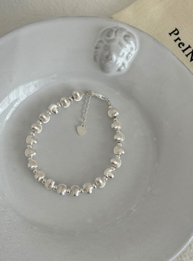 s925纯银镭射猫眼珠手链女韩国ins风简约小众设计感新款手环