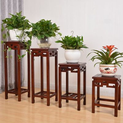 榆木实木花架中式仿古绿萝室内