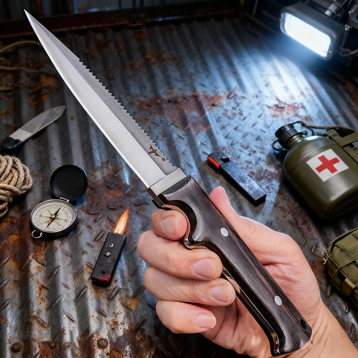 手把肉刀多功能露营钓鱼割肉餐刀