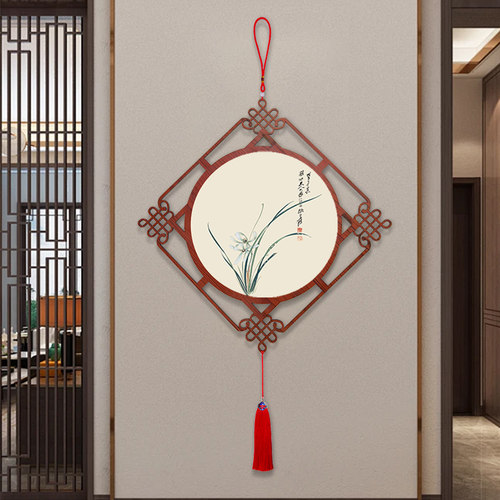 兰花中国结挂件新中式入户门玄关装饰画客厅过道挂饰餐厅书房挂画