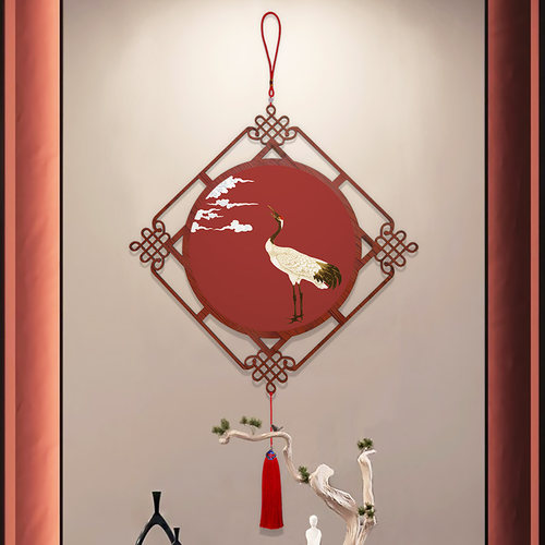 中国结大挂件仙鹤吉祥装饰画