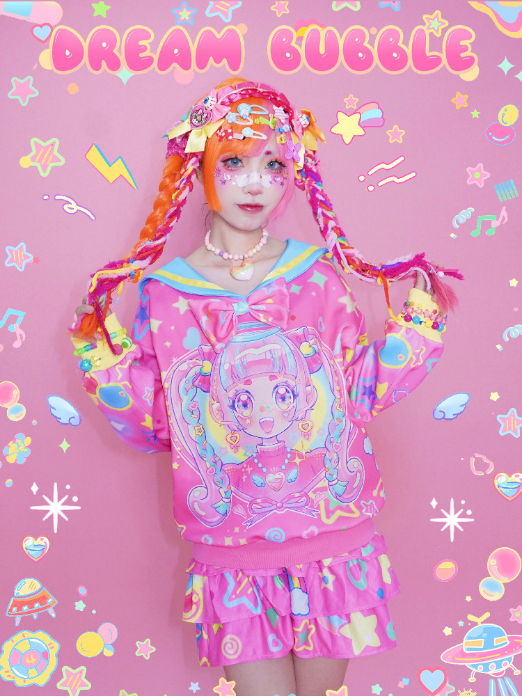 Harajuku Sailor Collar Sweatshirt Thick Winter Decora - Buy from Taobao, China | Shopme Agent