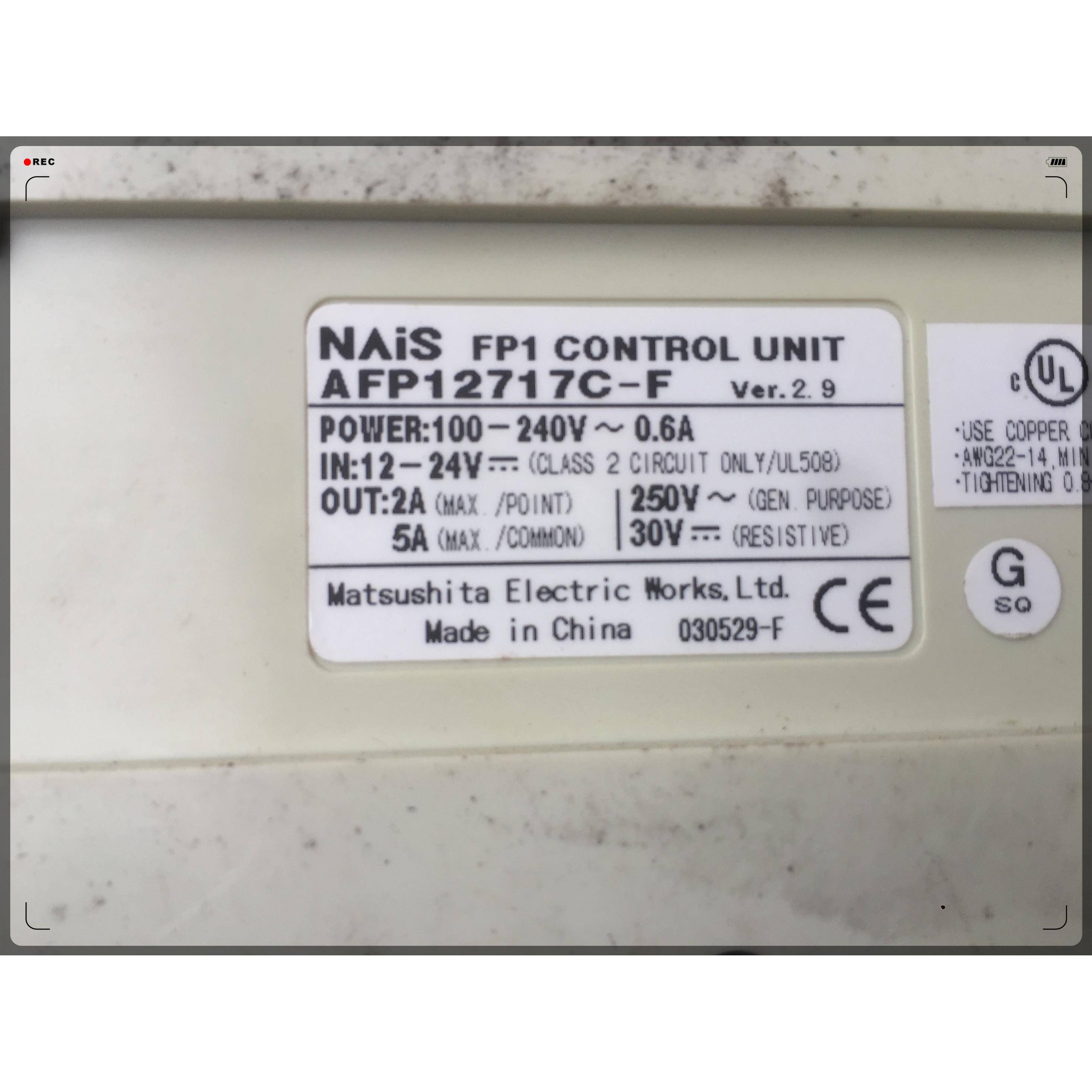 AFP12717C-F 拆机可编程控制器FP1-C72 包好 AFP12717-F议价