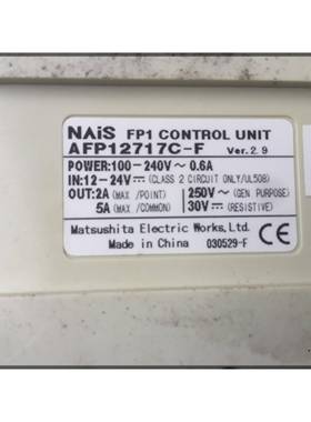 AFP12717C-F 拆机可编程控制器FP1-C72 包好 AFP12717-F议价