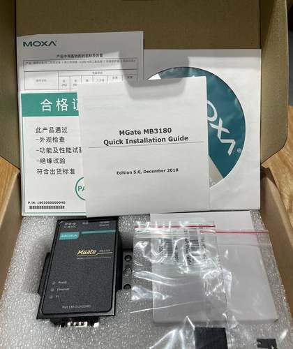 全新摩莎（MOXA）MGate MB3180网关 1口标准Modbus议价