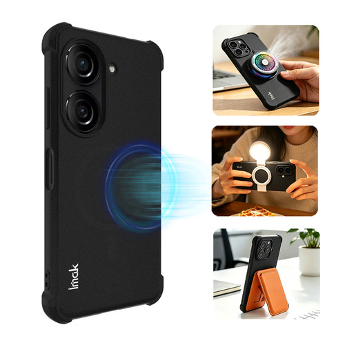 imak适用于华硕Asus Zenfone10 5G气囊磁吸全包防摔软套Zenfone9 5G手机商务防爆耐磨镜头保护磨砂外壳