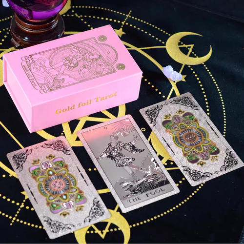 【正版现货】韦特金箔塔罗牌tarot彩印塔罗PVC防水塔罗牌桌游桌布