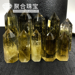 100%天然巴西黄水晶柱水晶原石六棱柱镇宅 塔罗桌面 增强场域净化