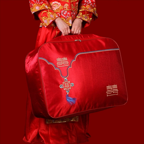 Одеяло, сумка для хранения, красная портативная большая упаковка, с вышивкой, постельные принадлежности