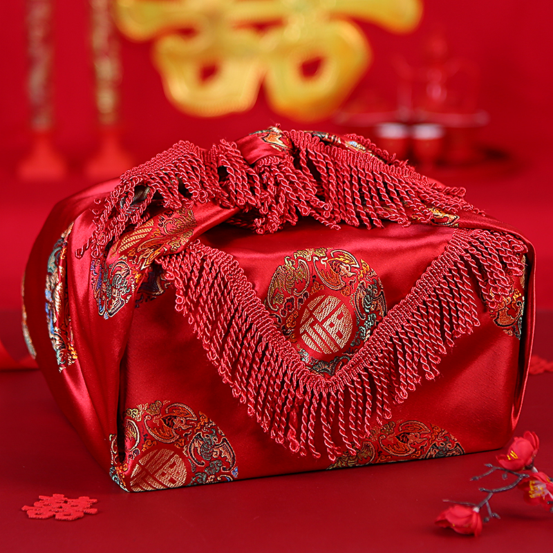 结婚包袱皮包裹布新娘红包包盆布
