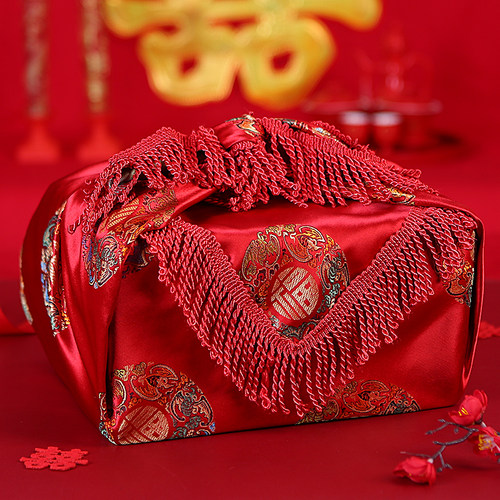 结婚包袱皮包裹布新娘红包包盆布