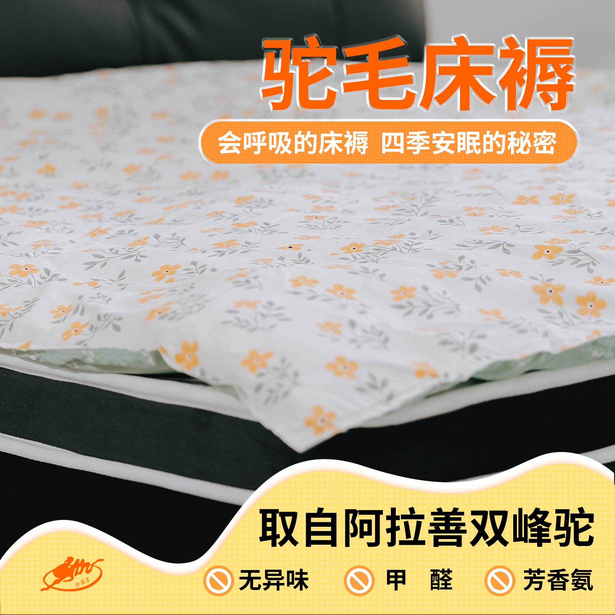 阿拉善沙漠王驼毛床褥子软垫家用抑菌保暖隔潮全棉榻榻米铺底包邮