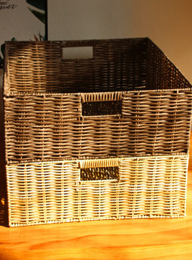 超大号编织收纳篮衣服整理箱塑料仿藤编收纳筐床底衣服储物箱无盖