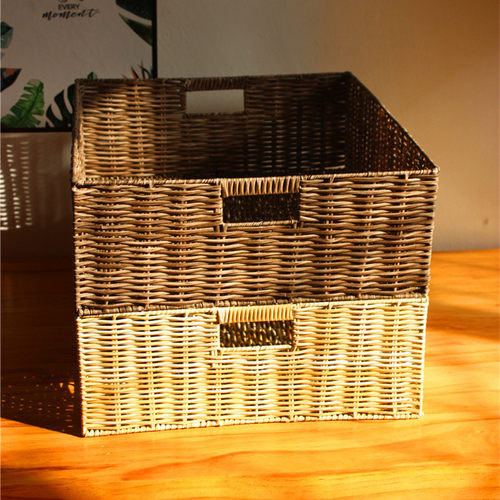 超大号衣服仿藤编床底无盖收纳篮