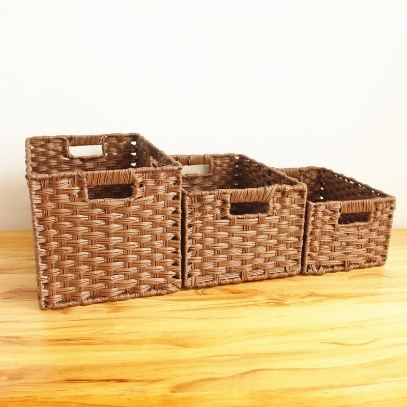 编织收纳筐藤编仿客厅茶几零食收纳盒书籍收纳箱杂物置物盒储物篮,收纳整理,收纳筐,淘宝优惠券,粉丝福利购,淘宝优惠卷