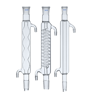 球形冷凝管直形冷凝管蛇形冷凝管300/400mm回流冷凝管蒸馏装置标准口回流玻璃冷凝管化学实验室
