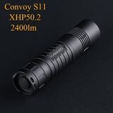 Convoy黑色手电筒S11 XHP50.2毛裤战术高功率LED 26650夜钓露营