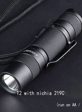 Convoy手电筒黑色T2-219C 小型携带AA/14500室内工作便携带头灯