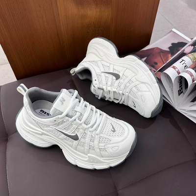 ss新款！2026春季厚底老爹鞋增高5cm复古休闲运动鞋透气系带四季