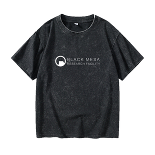 Black Mesa半条命黑山周边T恤短袖小清新衣服女男圆领大码宽松情