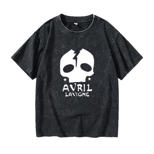 Avril周边酵母 艾薇儿T恤短袖新品衣服女男圆领大码宽松夏季情侣