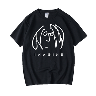 披头士the beatles约翰列侬 Imagine John LennonT恤短袖圆领夏季
